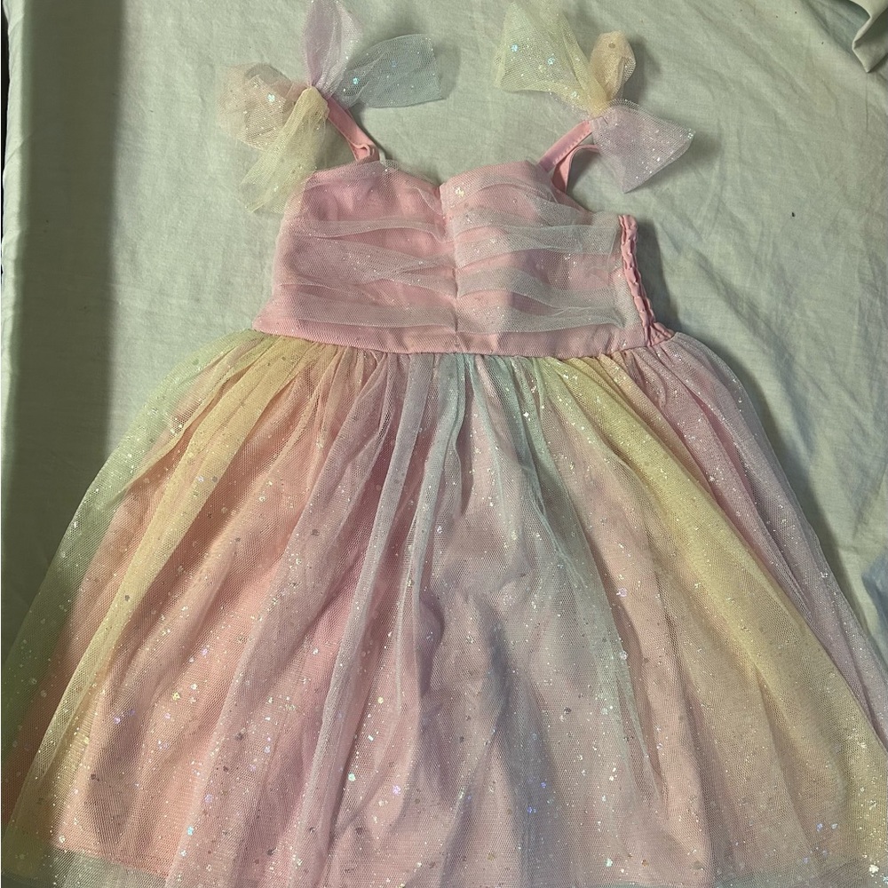 Girls first birthday princess dress Shiny Confetti boho Rainbow Cake Smash
